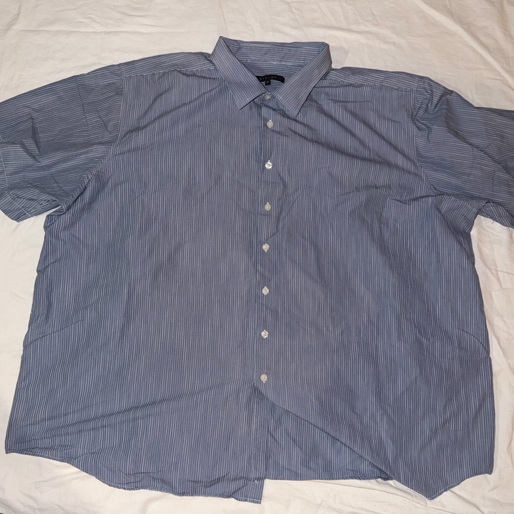 Casual Blue Striped Button-Down Shirt